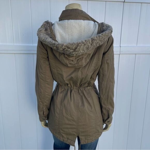 Tan Parka Jacket Women's size S - Picture 2 of 10